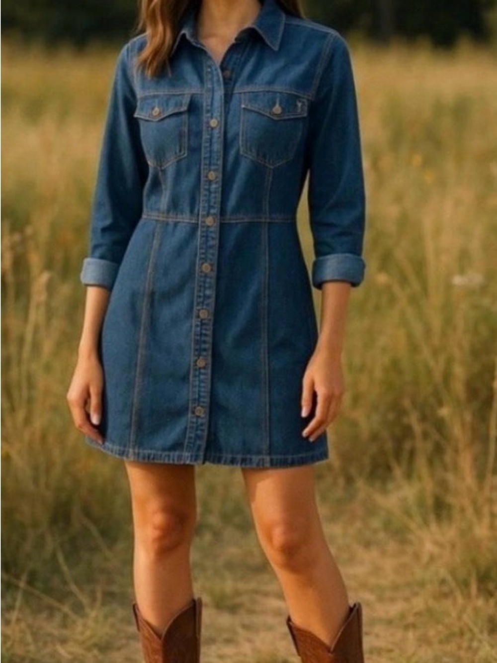 Frye Denim Dress Size Large - Picture 4 of 4